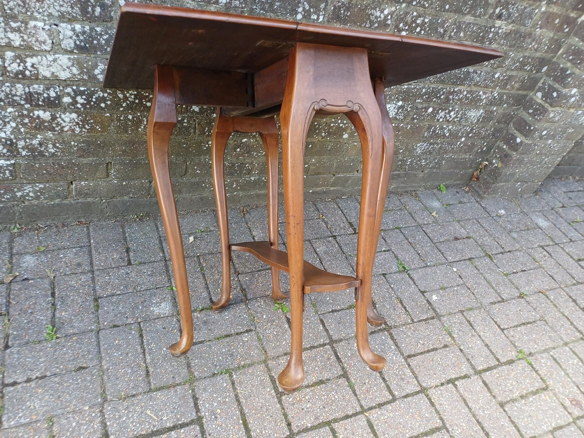 Vintage Mahogany Sutherland Table c1900 Drop Leaf Cabriole Legs Oak Mechanism Space Saver Antique Export Piece Johannesburg