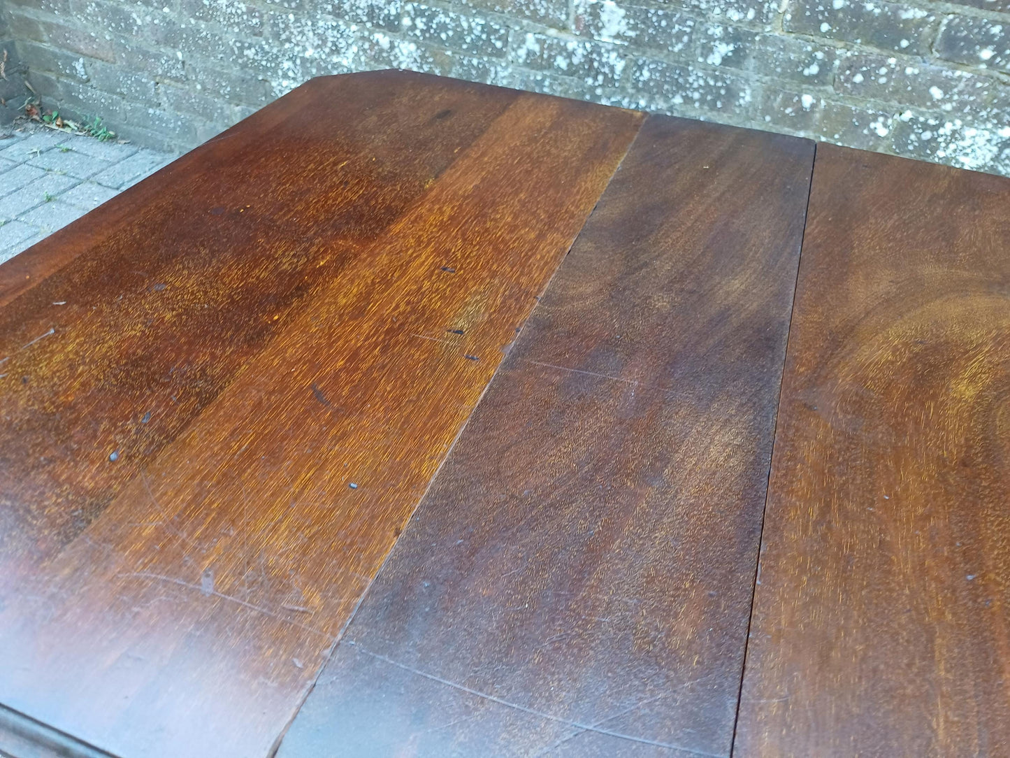 Antique Solid Mahogany Inlaid Sutherland Table 19thC Drop Leaf Folding Occasional Side Lamp Tea Table with Turned Legs & Porcelain Castors