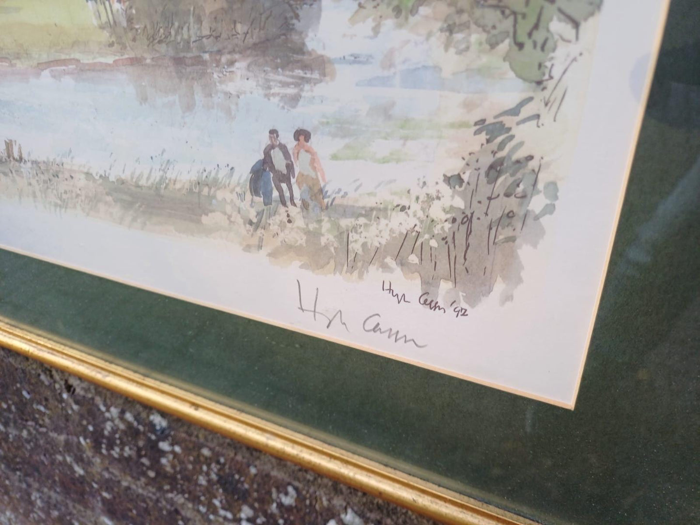 1992 Glyndebourne Signed Watercolour Print, Hugh Casson & Glyndebourne Limited Edition Art with Gold Frame Vintage Opera Scene