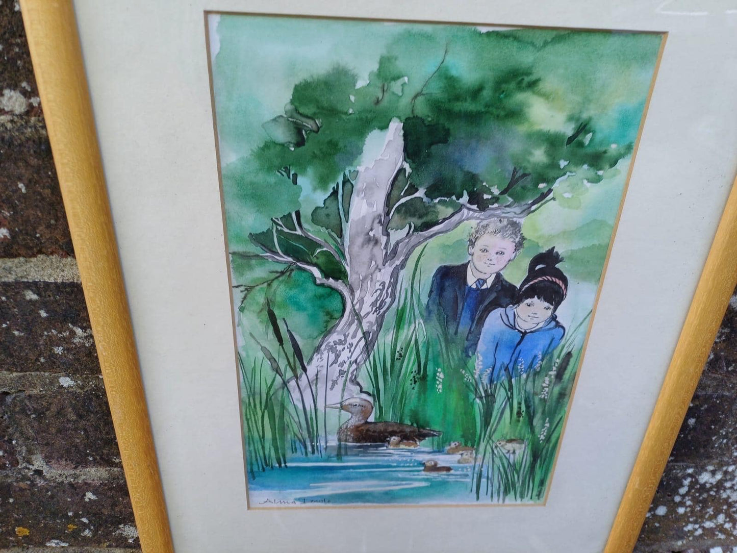 Original watercolour illustrations by Alma Dowle for children's author Oliver Eade, signed paintings, storybook, nursery Art, Moon Rabbit