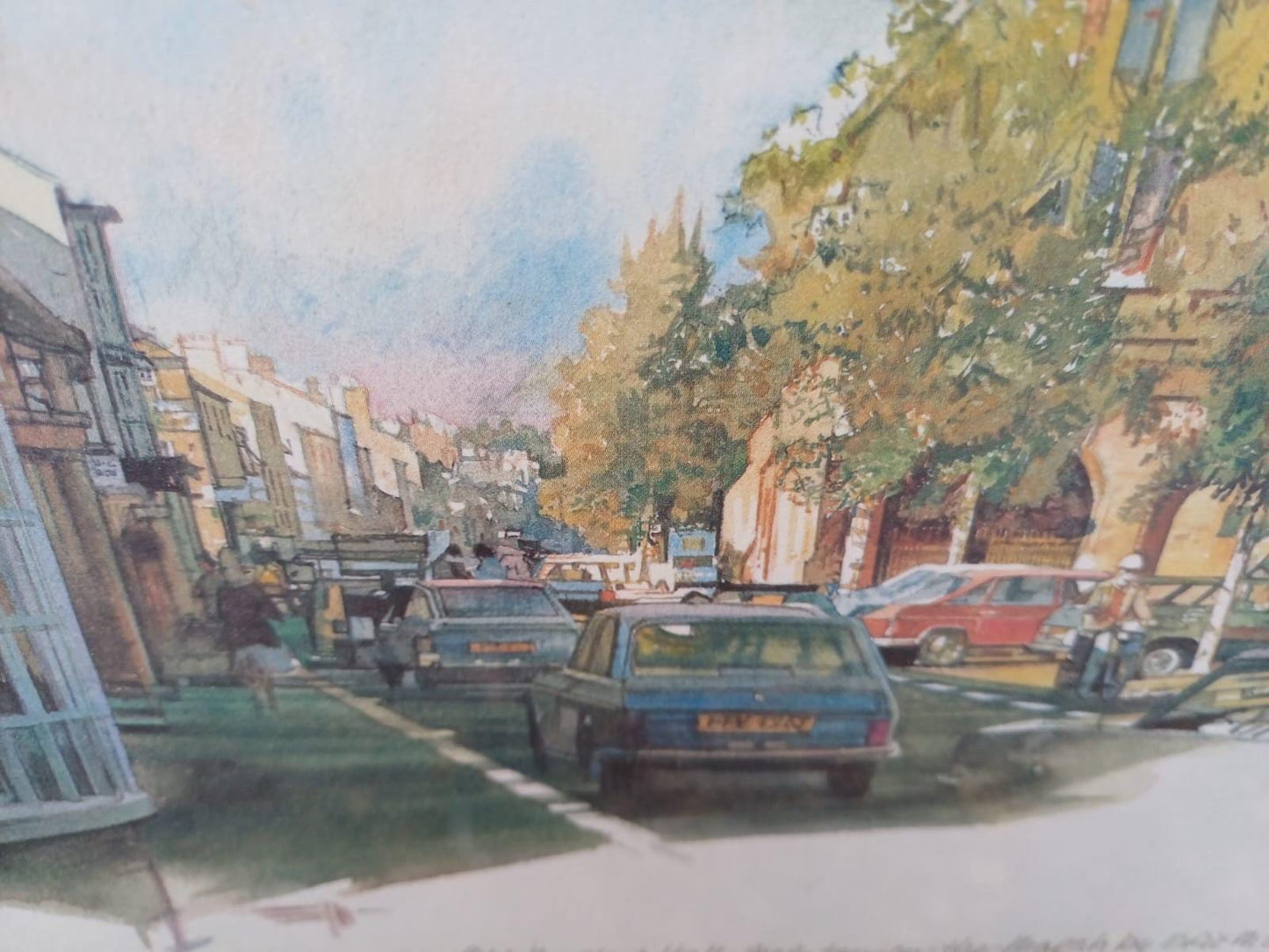 Cotswolds Vintage Prints, framed, Upper Slaughter and Moreton on the Marsh - vintage paintings by Eric Mason, 1970s paintings