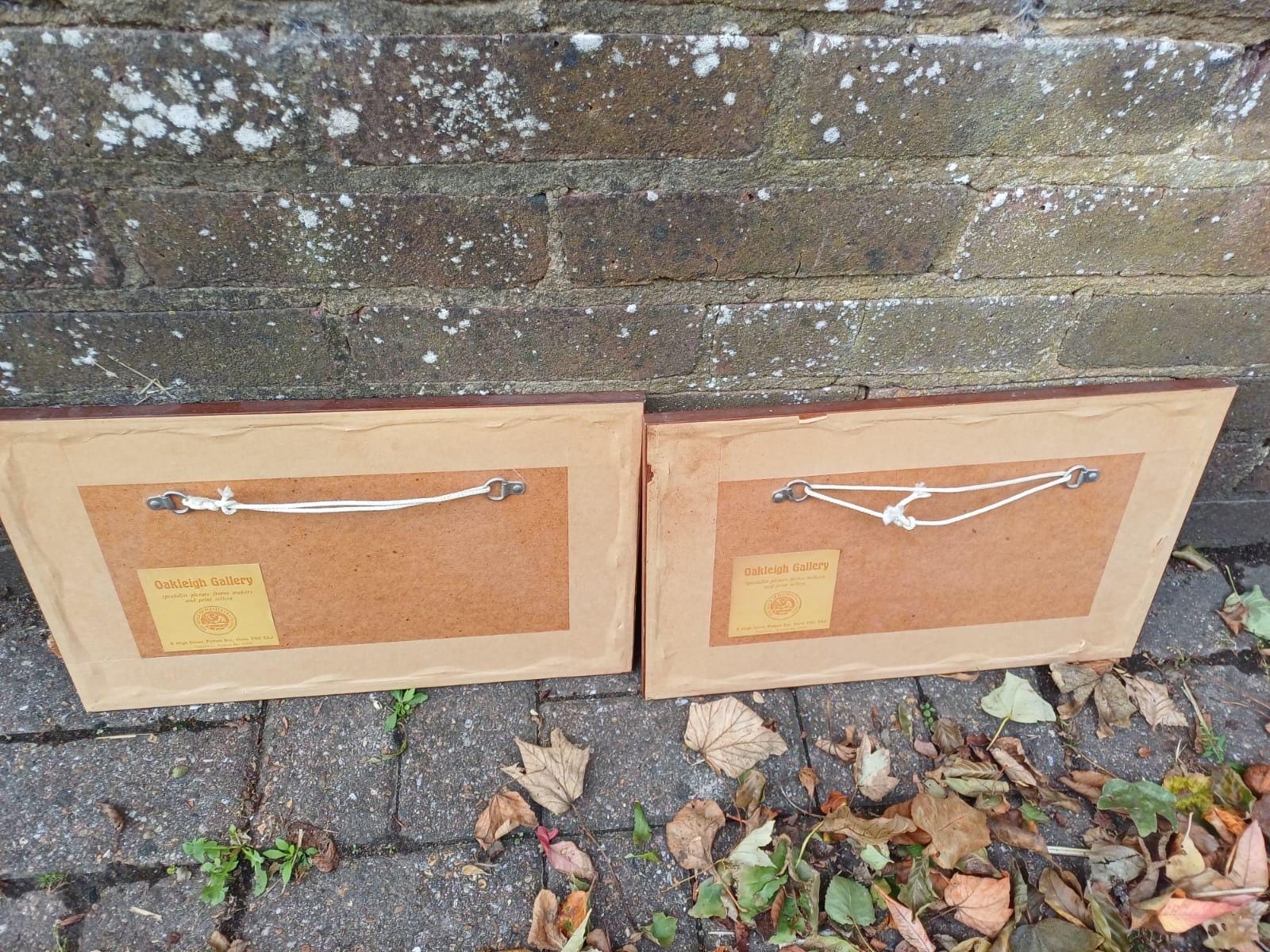 Cotswolds Vintage Prints, framed, Upper Slaughter and Moreton on the Marsh - vintage paintings by Eric Mason, 1970s paintings