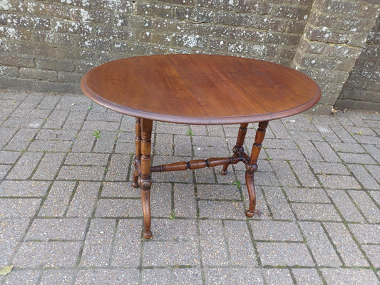 Antique Mahogany Victorian Drop Leaf Sutherland Pembroke Side Table c1880 Compact Occasional Lamp Table with Turned Legs Occasional