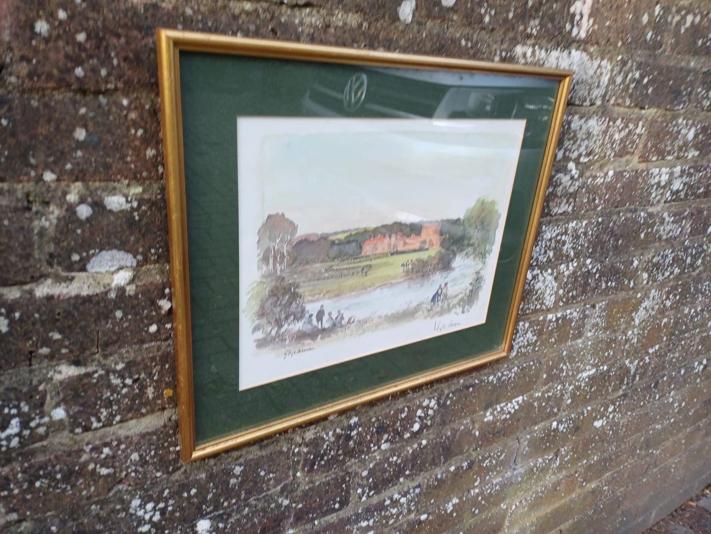 1992 Glyndebourne Signed Watercolour Print, Hugh Casson & Glyndebourne Limited Edition Art with Gold Frame Vintage Opera Scene