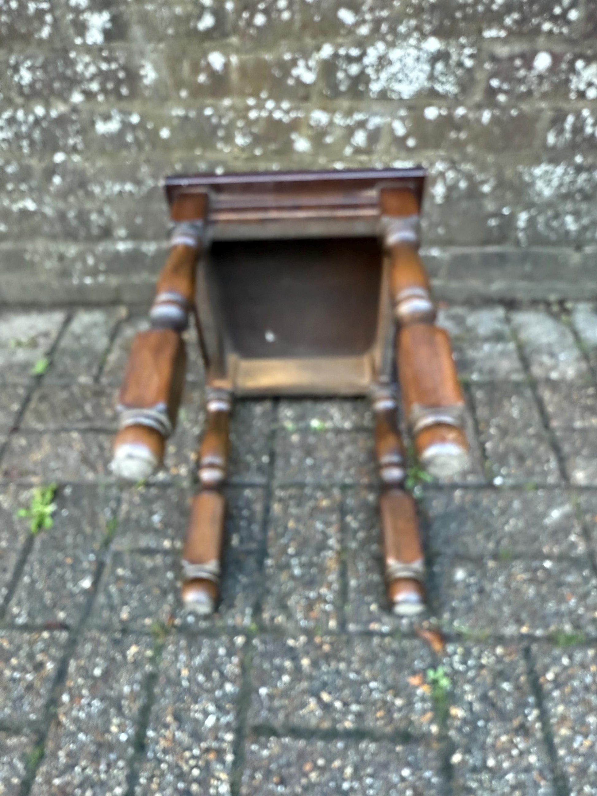 Solid mid-century wooden quality table, plant stand, lamp table - mid century wooden table, solid quality refurbished small table