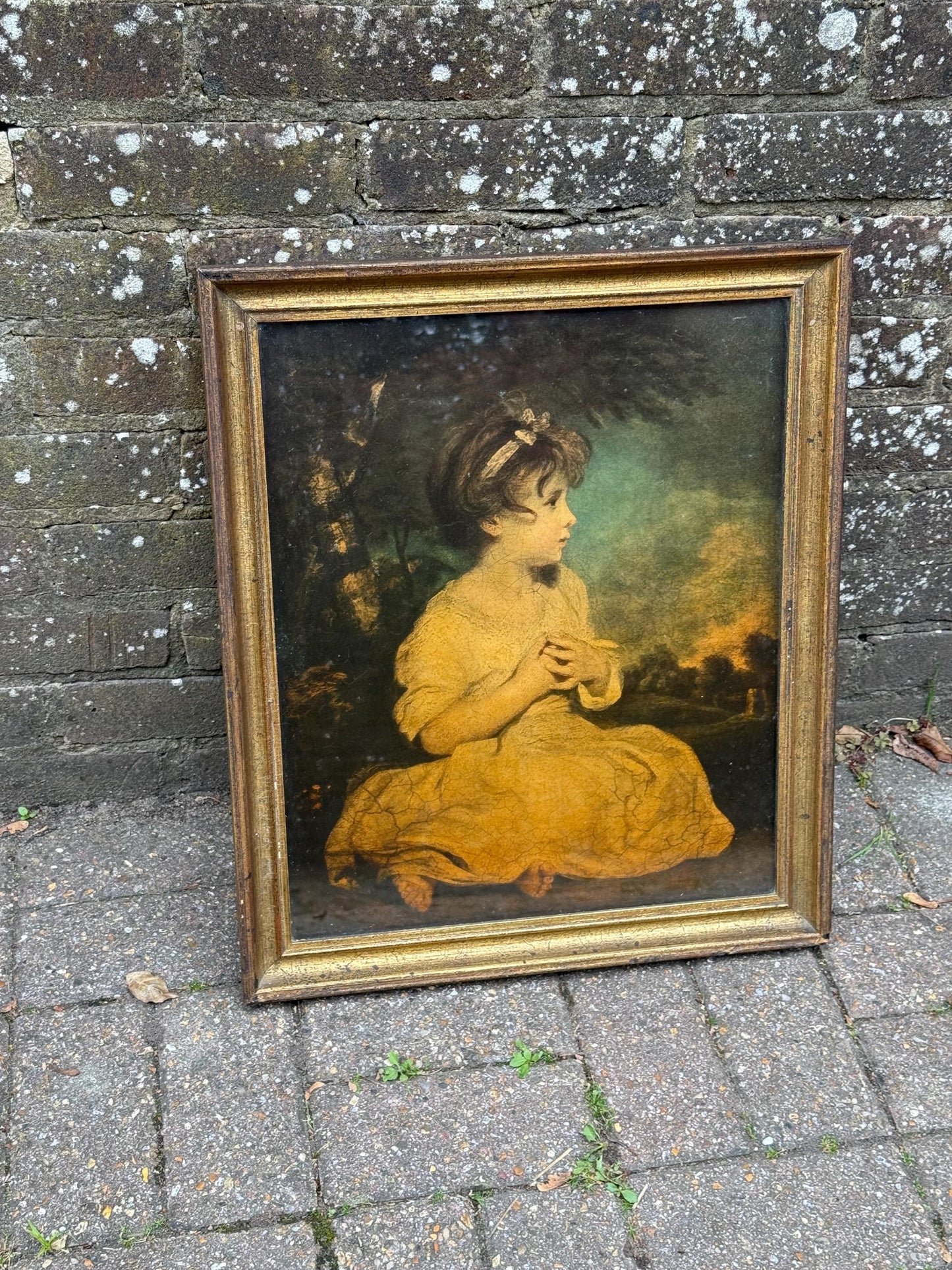 1920s Original Medici Print in Frame of The Age of Innocence by Joshua Reynolds (1723-1792)