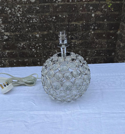 glass globe ball lamp. vintage lamp. crystal lamp. 80s glamour. disco lighting