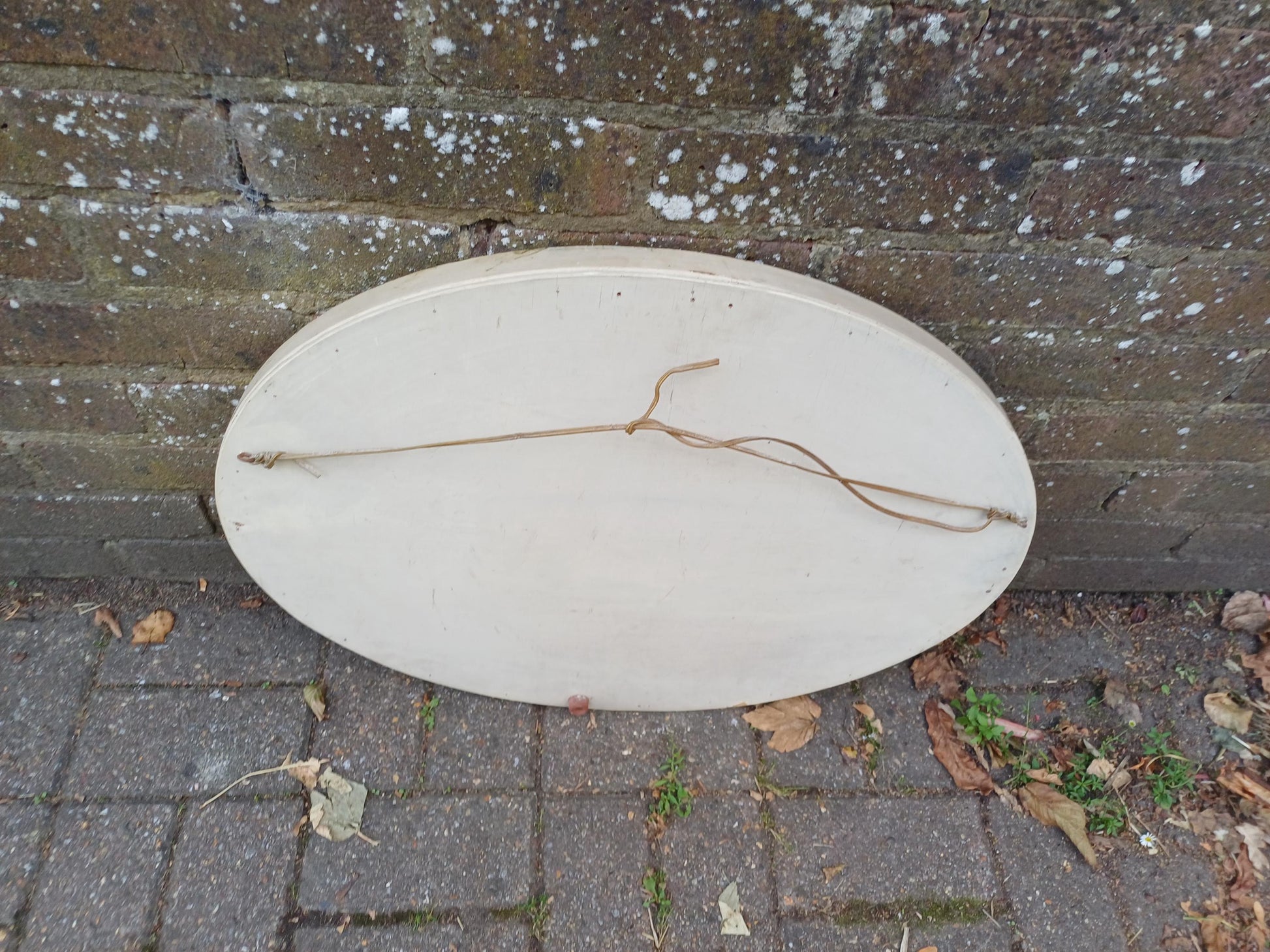 1930s Oval Cream & Gold Gilt Wall Mirror – Vintage Bevelled Glass Mirror, Antique French Cottagecore Shabby Chic Home Decor