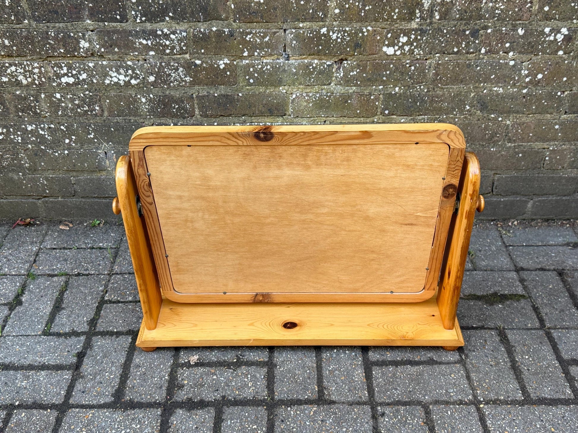 Large and Wide Vintage Pine Dressing Table Mirror, 1980s Scandi Country Vanity Mirror, Rustic Mirror Solid Pine, Retro Decor