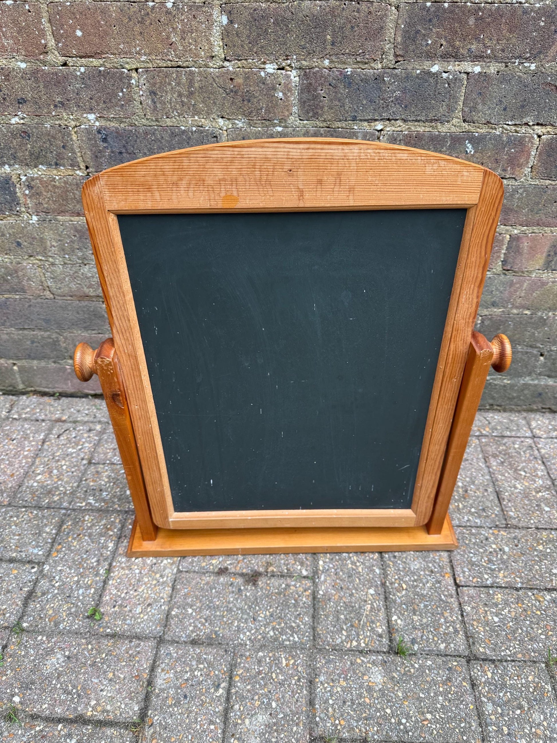 Vintage 1980s Pine Swivel Vanity Mirror, Solid Wood Dressing Table Mirror, English Country Farmhouse Style, Natural Pine Rustic Décor