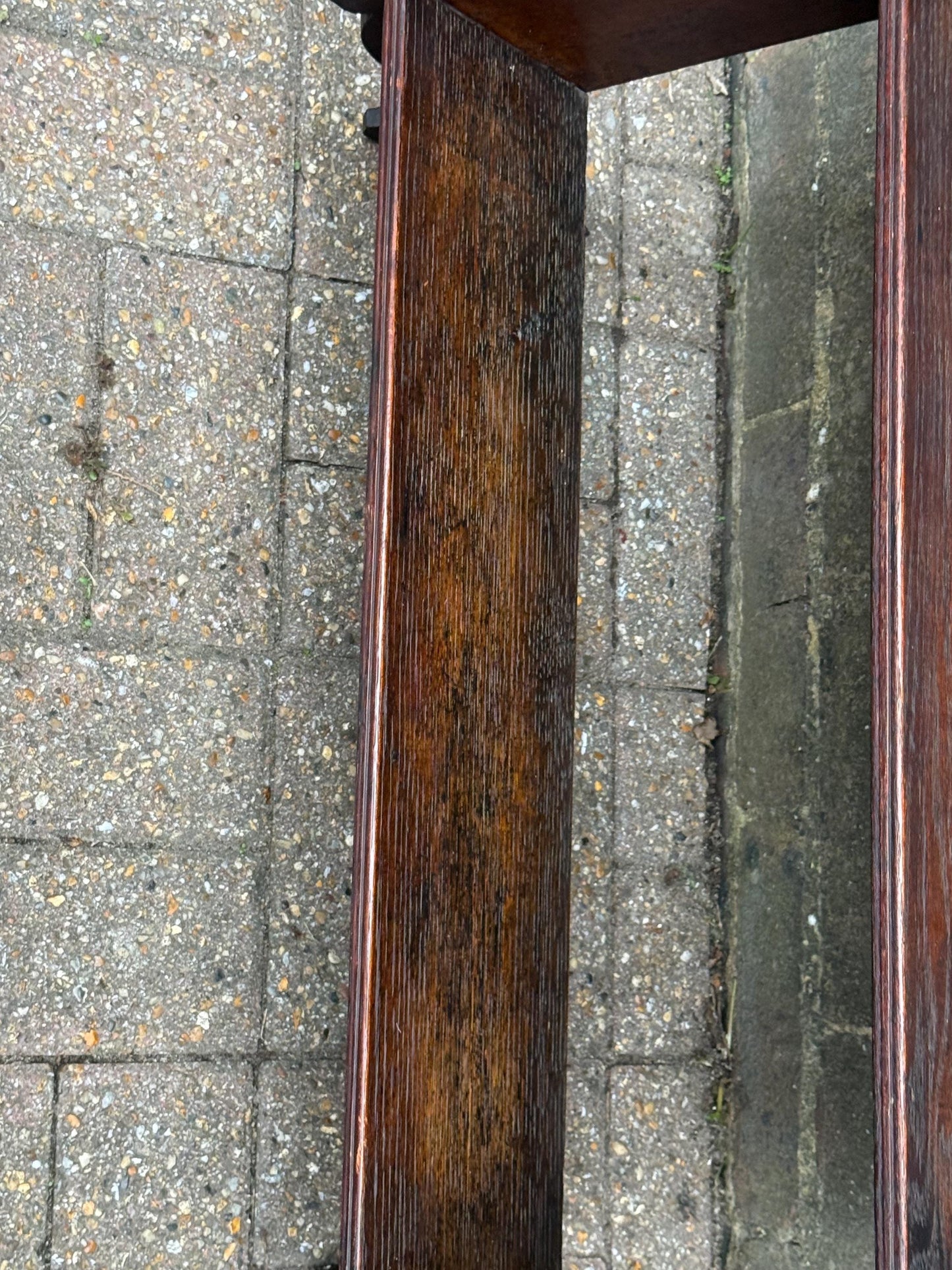 Antique Arts & Crafts Oak Wall Shelf with Hand-Carved Tulip Motif c.1910s English Country House Display Rack, antique wall shelf, oak shelf