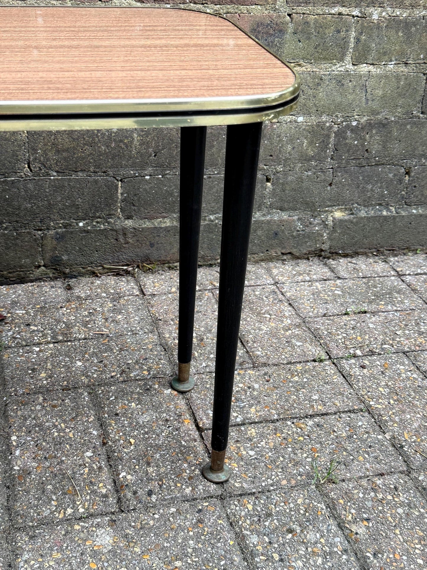 Vintage 1950s Formica & Metal Side Table – Mid-Century Atomic Style Retro Coffee or Side Table, retro occasional table, atomic legs