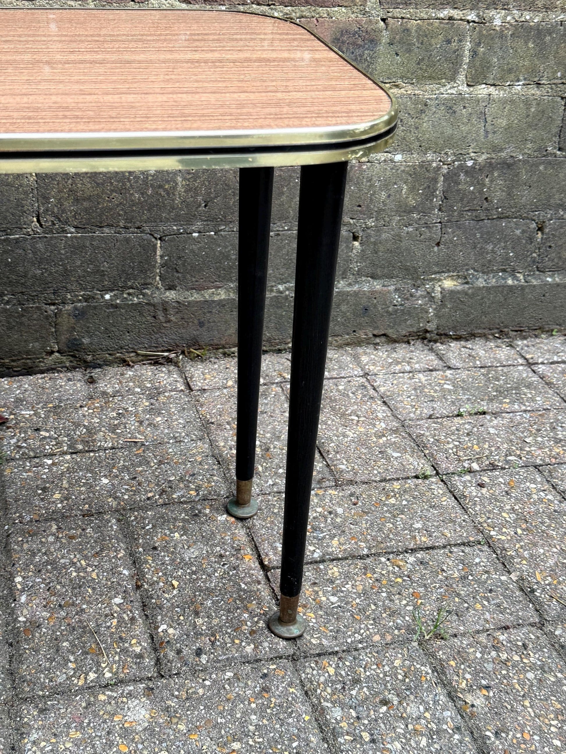 Vintage 1950s Formica & Metal Side Table – Mid-Century Atomic Style Retro Coffee or Side Table, retro occasional table, atomic legs