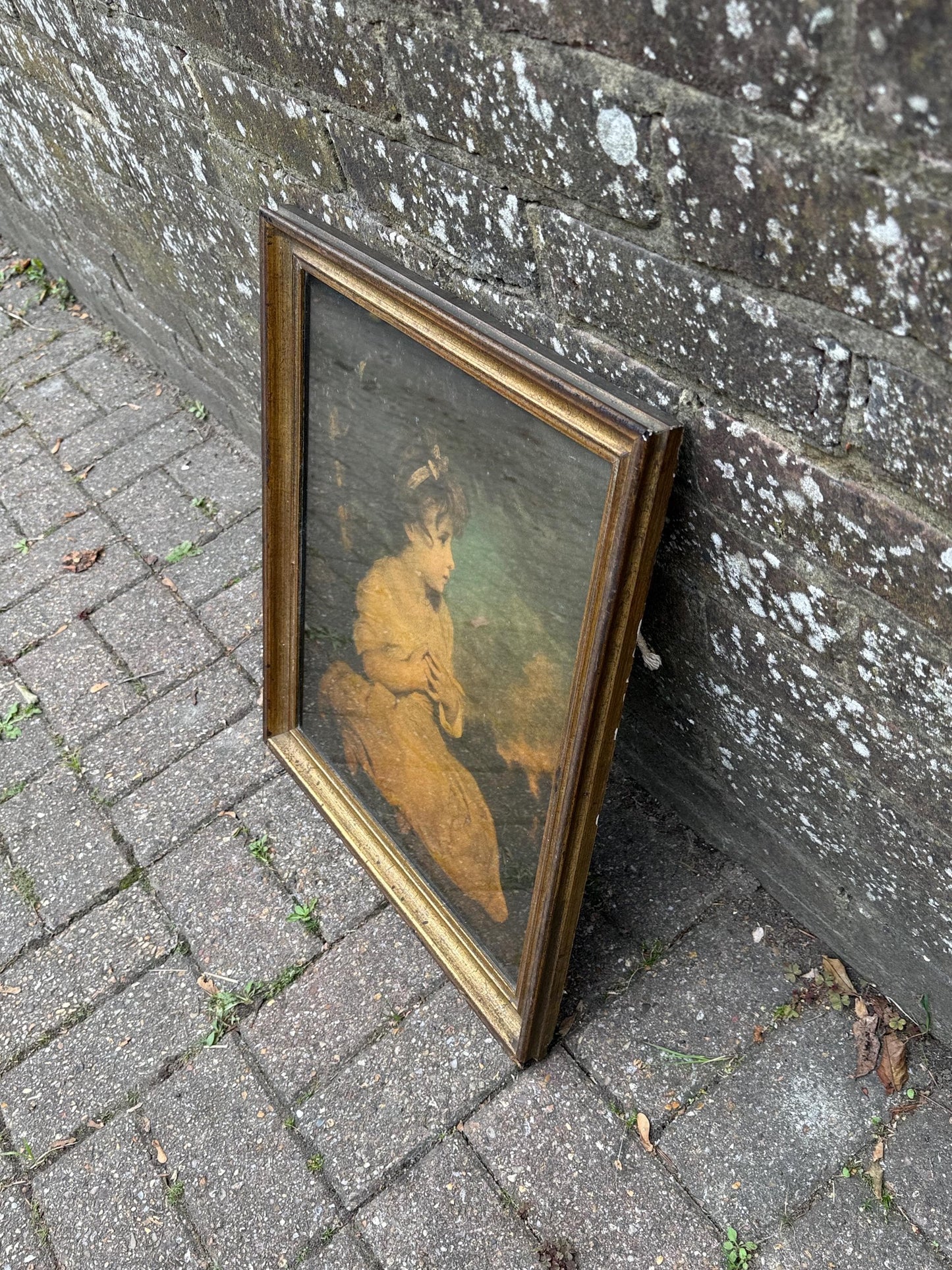 1920s Original Medici Print in Frame of The Age of Innocence by Joshua Reynolds (1723-1792)