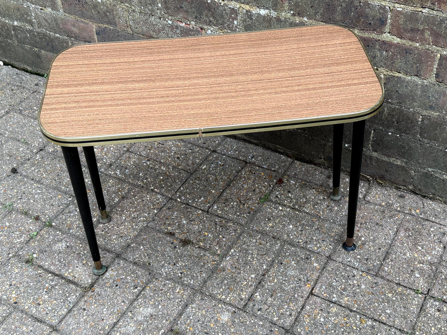 Vintage 1950s Formica & Metal Side Table – Mid-Century Atomic Style Retro Coffee or Side Table, retro occasional table, atomic legs
