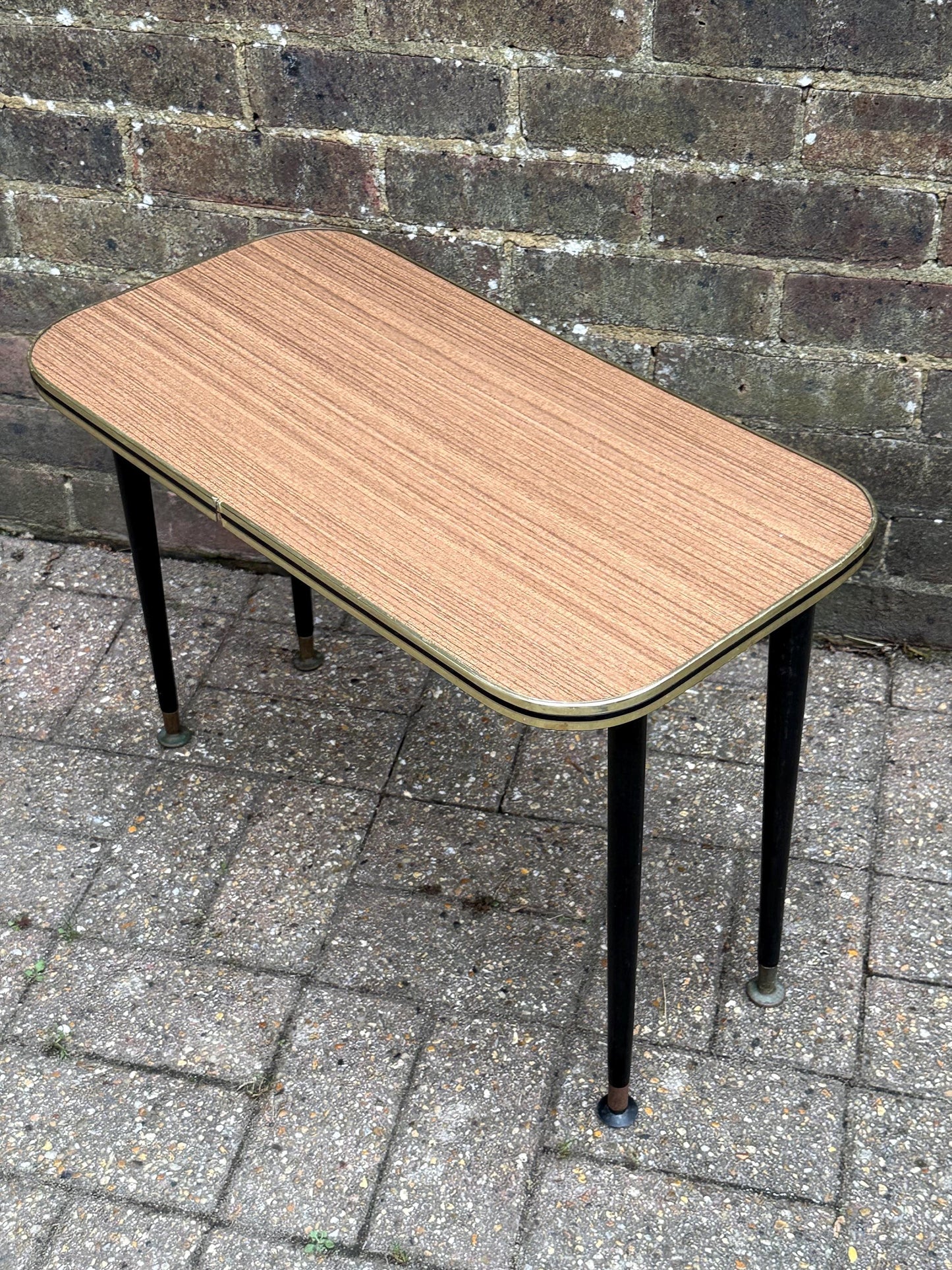 Vintage 1950s Formica & Metal Side Table – Mid-Century Atomic Style Retro Coffee or Side Table, retro occasional table, atomic legs