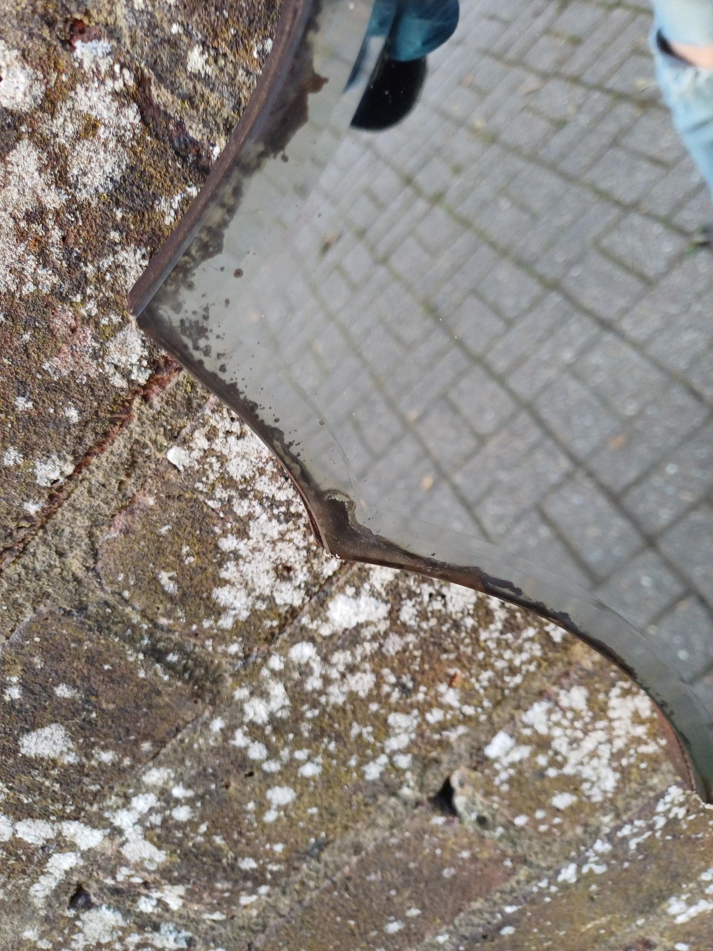 Original 1930s/50s Art Deco Frameless Wall Mirror, Vintage Bevelled Glass Mirror with Chain, Authentic Retro Mid-Century Style