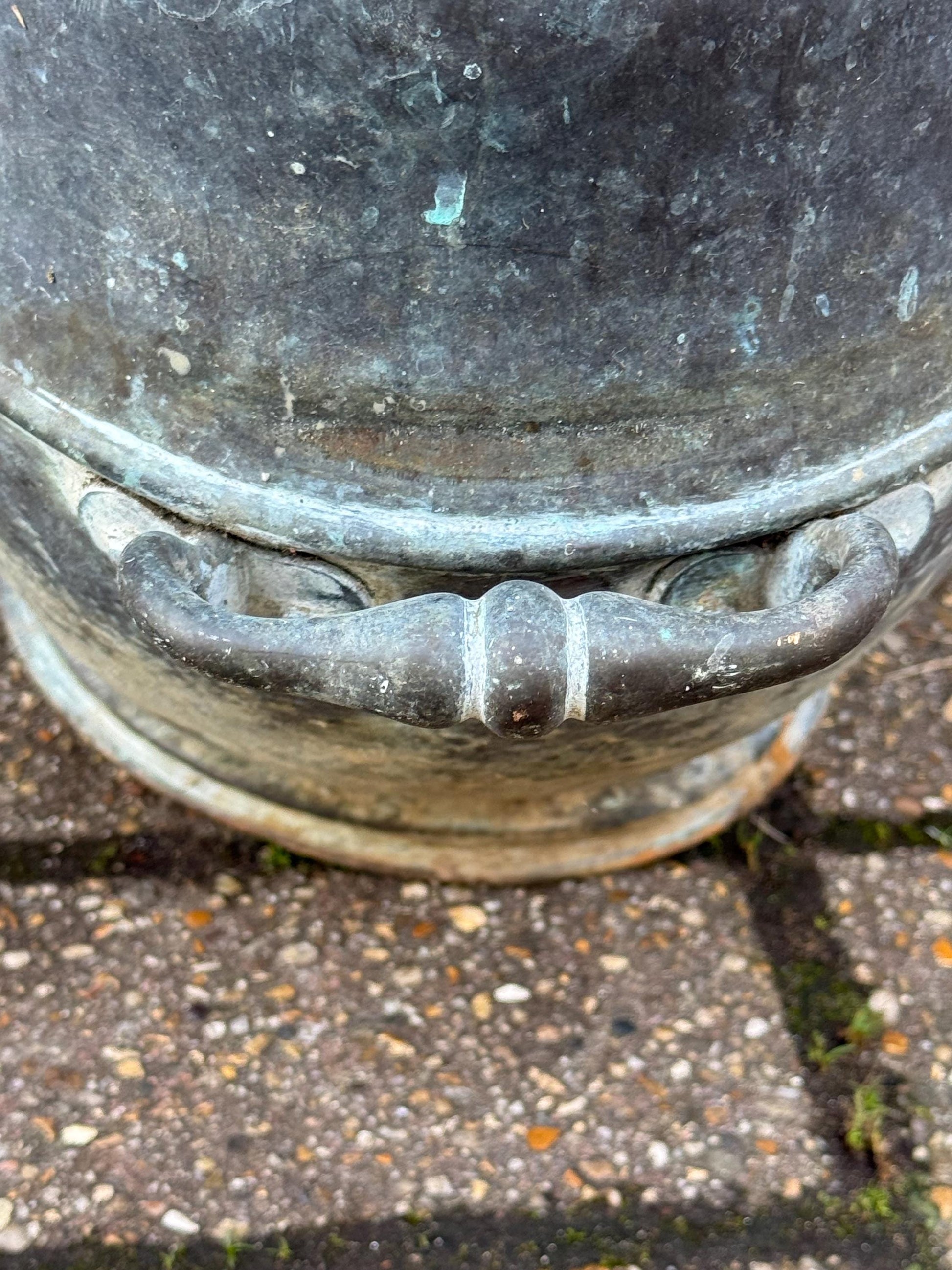 Antique Victorian Copper and Brass Coal Scuttle – 19th Century English Fireside Log Holder, Antique coal bucket, Vintage Planter