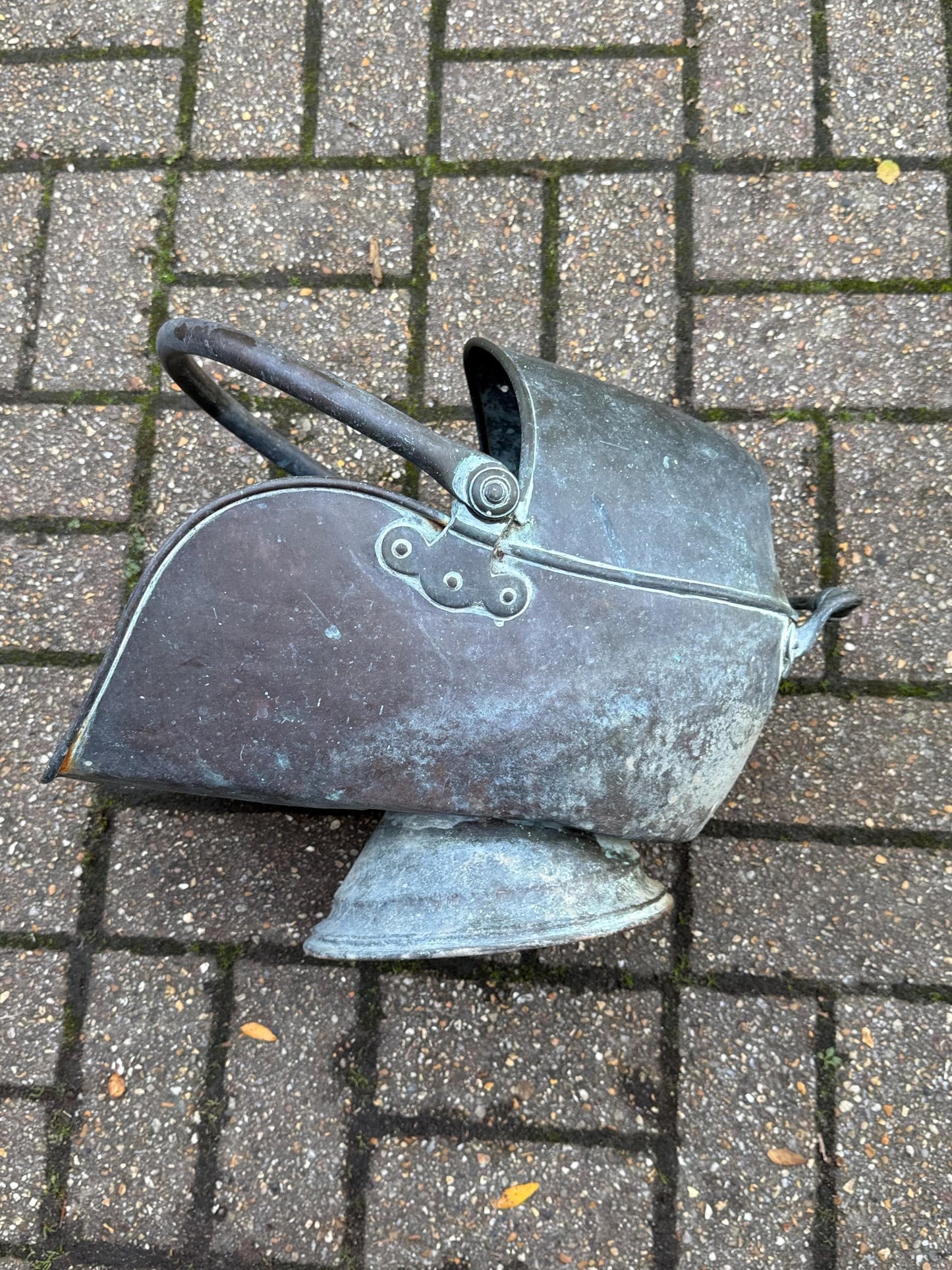 Antique Victorian Copper and Brass Coal Scuttle – 19th Century English Fireside Log Holder, Antique coal bucket, Vintage Planter