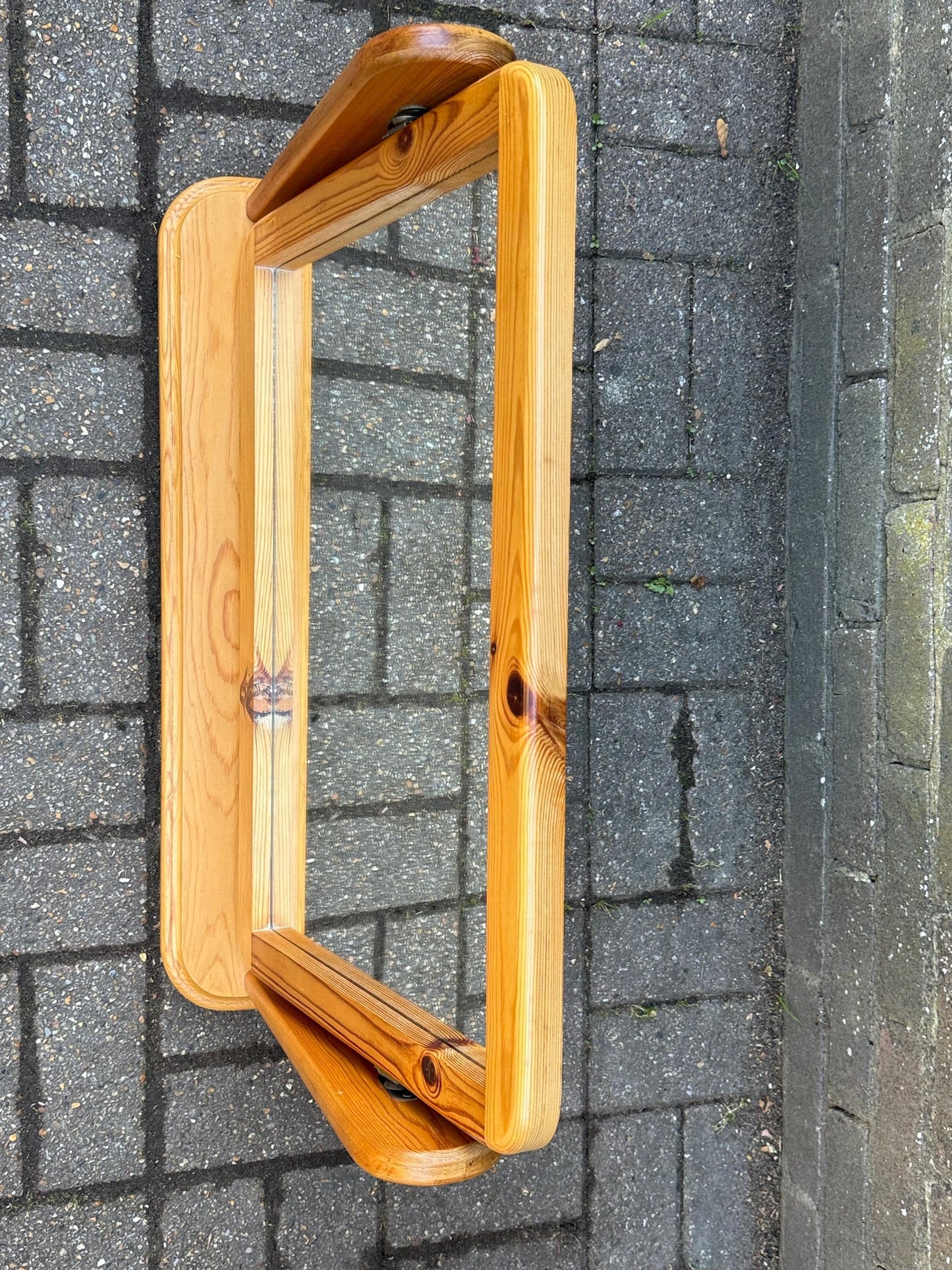 Large and Wide Vintage Pine Dressing Table Mirror, 1980s Scandi Country Vanity Mirror, Rustic Mirror Solid Pine, Retro Decor