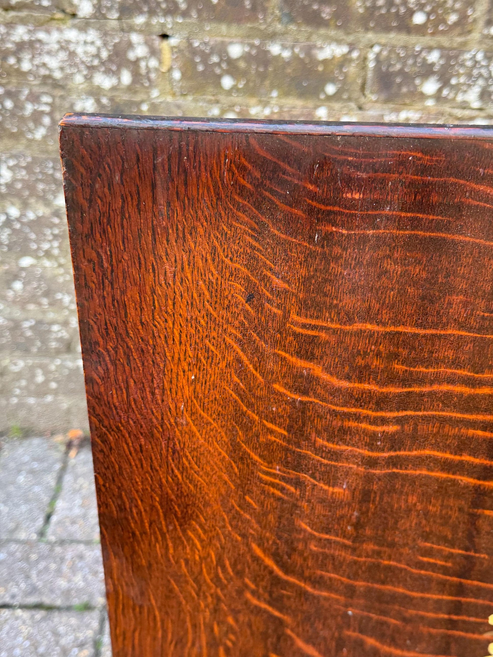 Vintage Oak Fire Screen with Hand-Painted Foxgloves – 1920s/30s English Fireplace Guard, Country Cottage Decor, art deco inspired screen