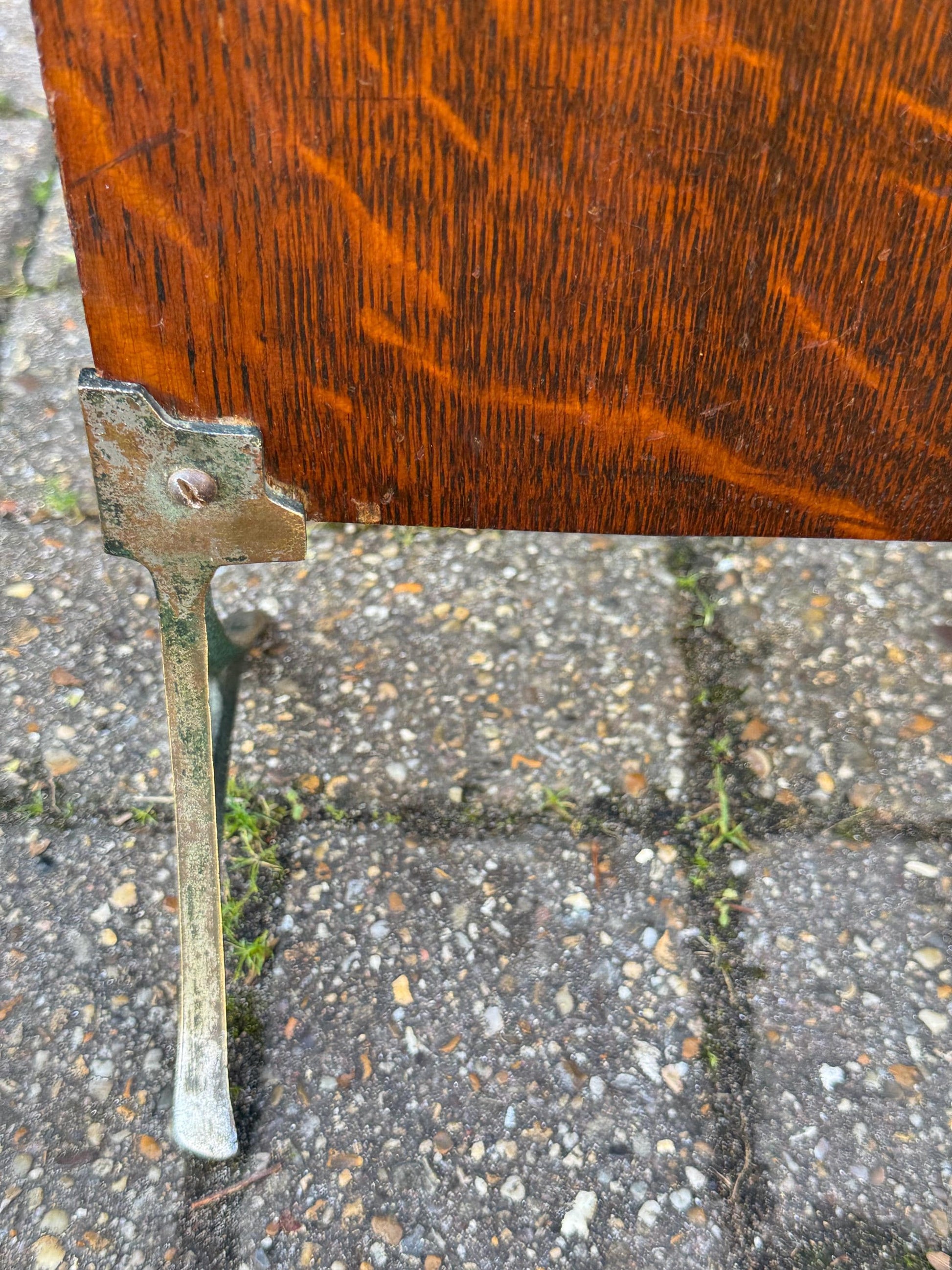 Vintage Oak Fire Screen with Hand-Painted Foxgloves – 1920s/30s English Fireplace Guard, Country Cottage Decor, art deco inspired screen