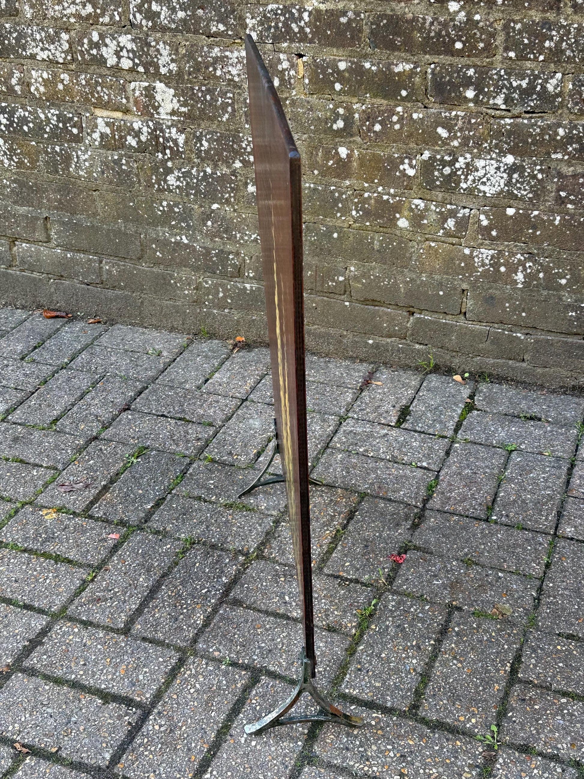 Vintage Oak Fire Screen with Hand-Painted Foxgloves – 1920s/30s English Fireplace Guard, Country Cottage Decor, art deco inspired screen