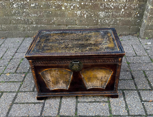 wooden treasure box or chest. egyptian middle eastern detail.