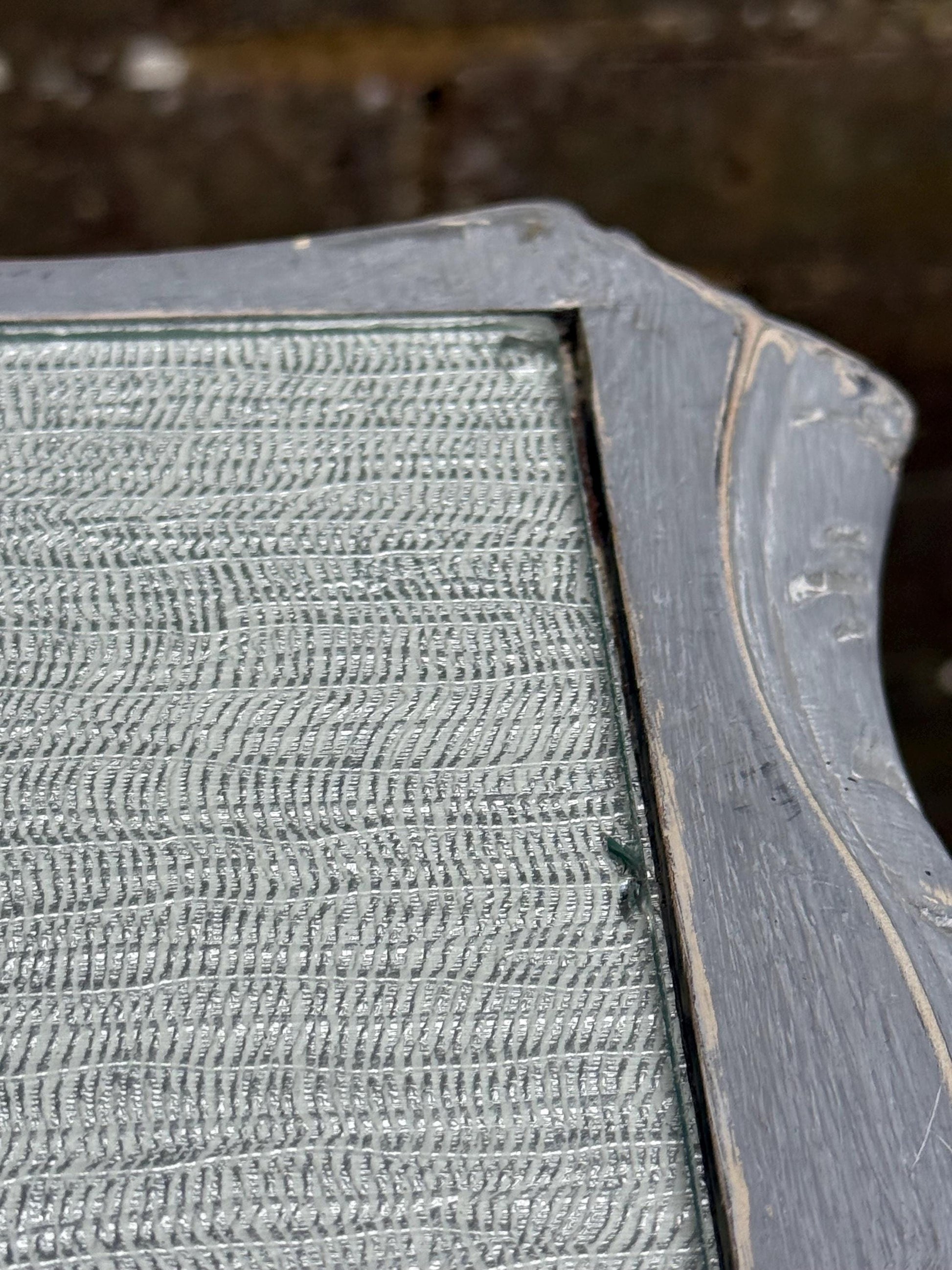 Delightful vintage shabby chic grey painted table - plant stand, lamp table, side table, small table