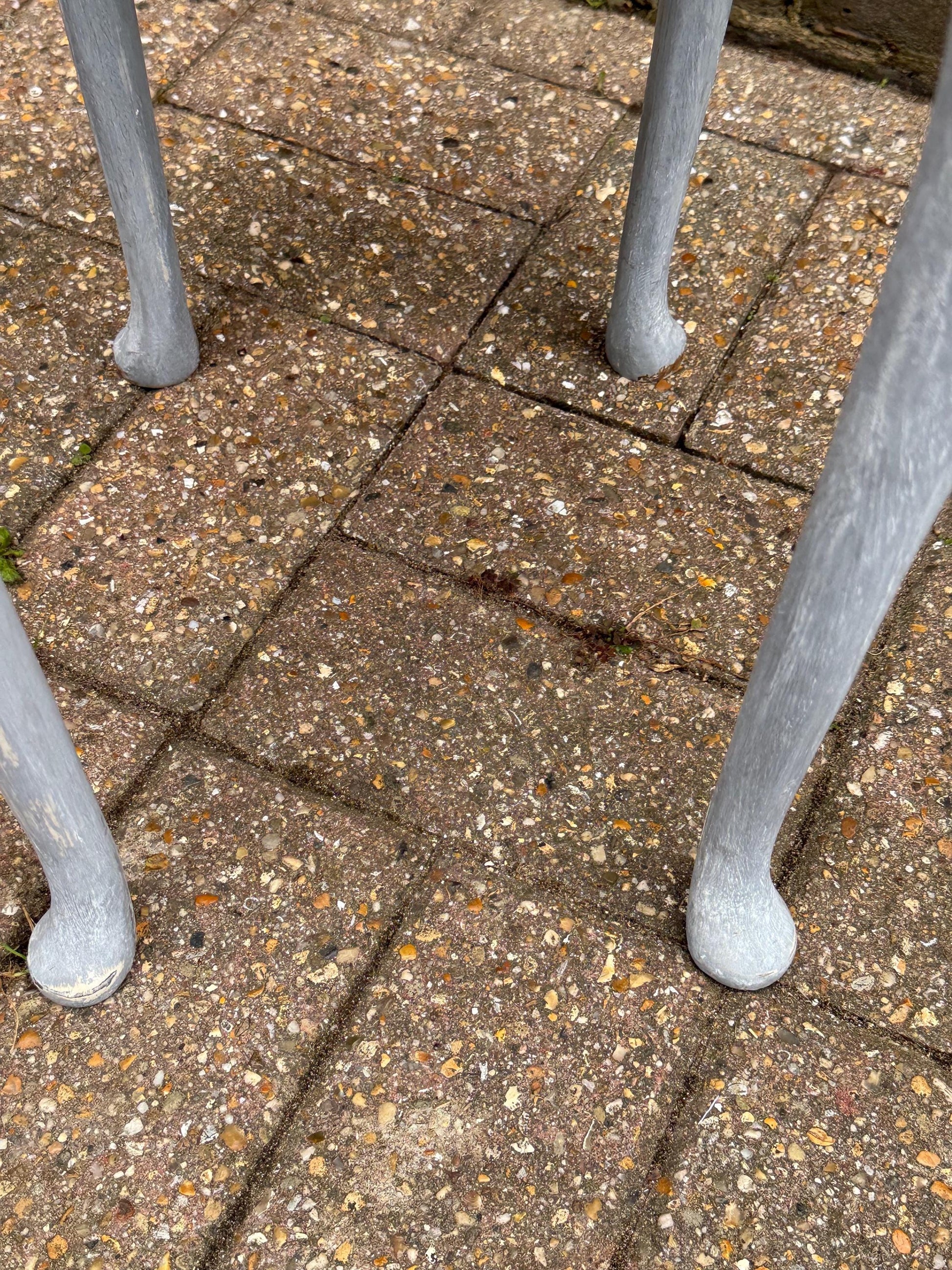 Delightful vintage shabby chic grey painted table - plant stand, lamp table, side table, small table