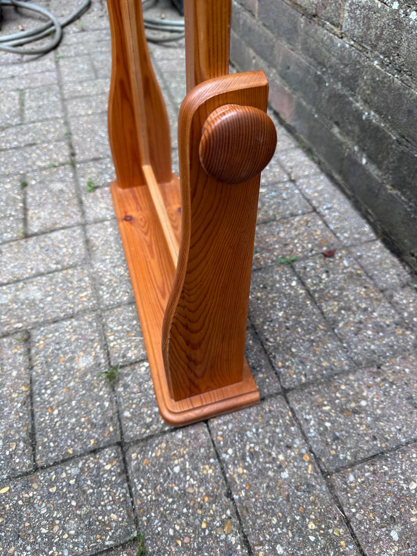 Vintage 1980s Pine Swivel Vanity Mirror, Solid Wood Dressing Table Mirror, English Country Farmhouse Style, Natural Pine Rustic Décor