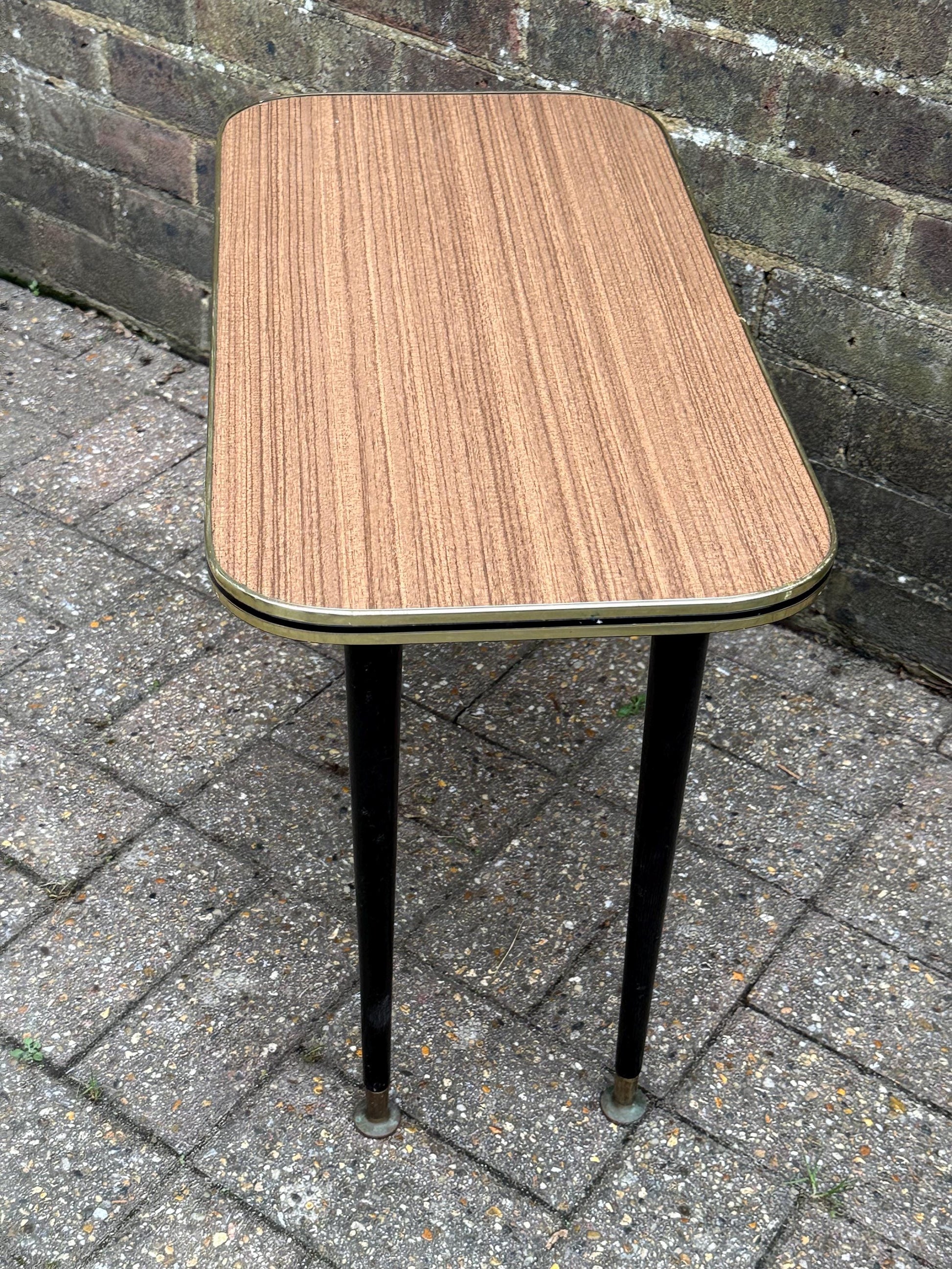Vintage 1950s Formica & Metal Side Table – Mid-Century Atomic Style Retro Coffee or Side Table, retro occasional table, atomic legs