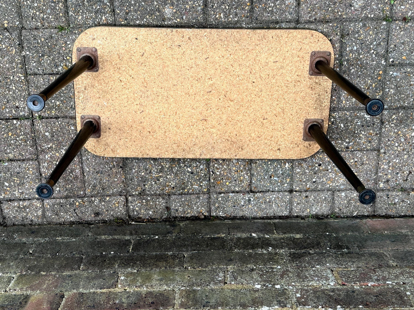 Vintage 1950s Formica & Metal Side Table – Mid-Century Atomic Style Retro Coffee or Side Table, retro occasional table, atomic legs