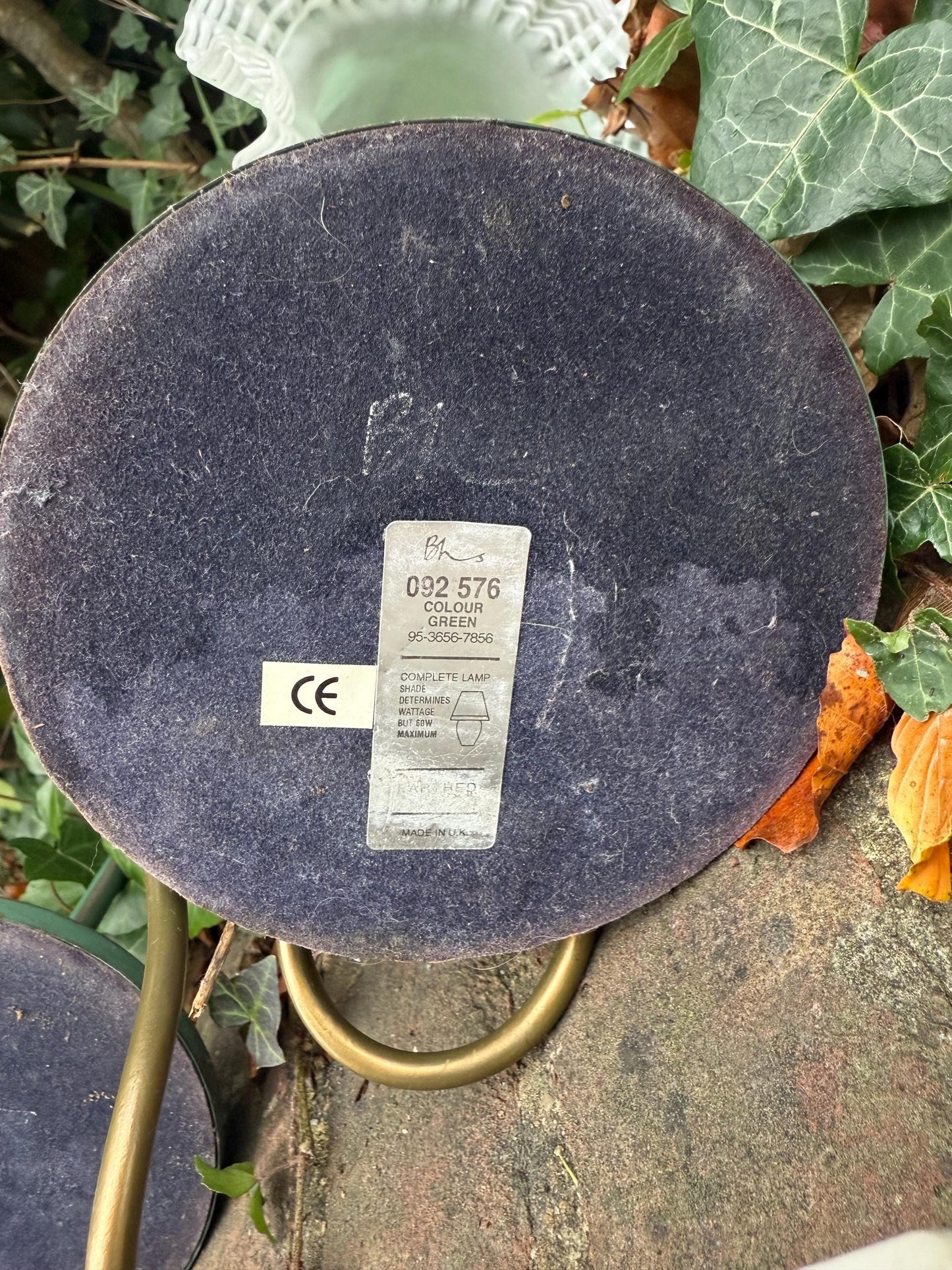 1980s Art Deco Revival Bedside Lights, Pair of Vintage BHS Ruffled Glass Table Lamps – Green Metal Base, Romantic Cottage Country Lighting