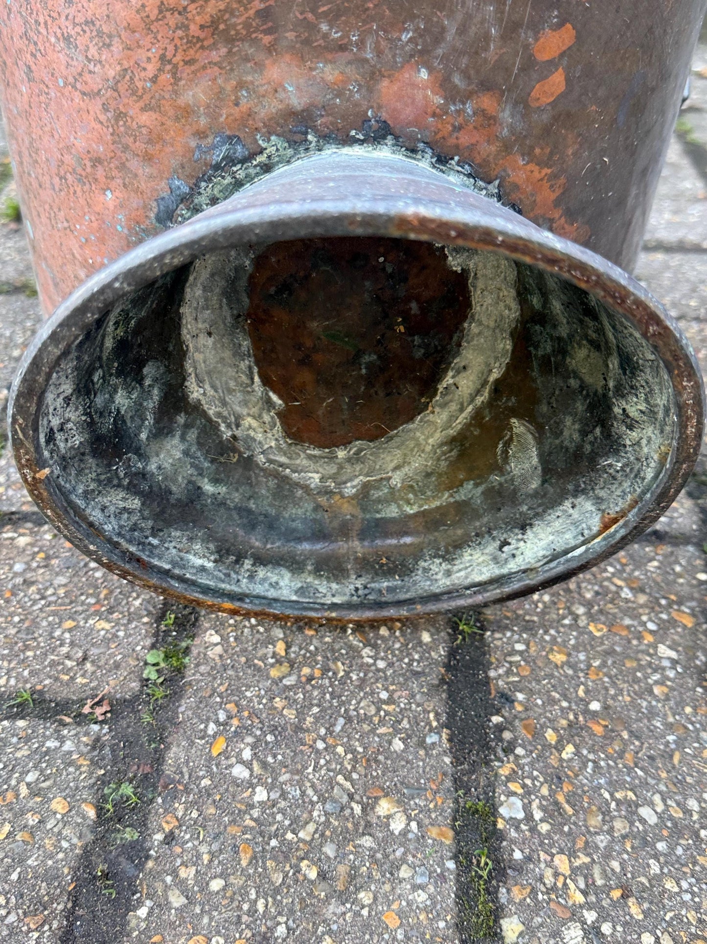 Antique Edwardian Copper Coal Scuttle with Brass Handles – Early 1900s English Fireside Bucket / Vintage Patinated Copper Planter