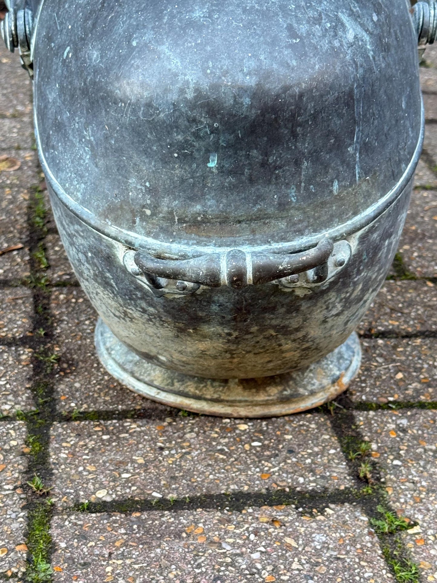 Antique Victorian Copper and Brass Coal Scuttle – 19th Century English Fireside Log Holder, Antique coal bucket, Vintage Planter