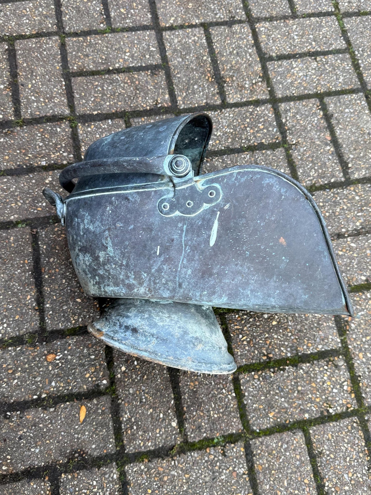 Antique Victorian Copper and Brass Coal Scuttle – 19th Century English Fireside Log Holder, Antique coal bucket, Vintage Planter