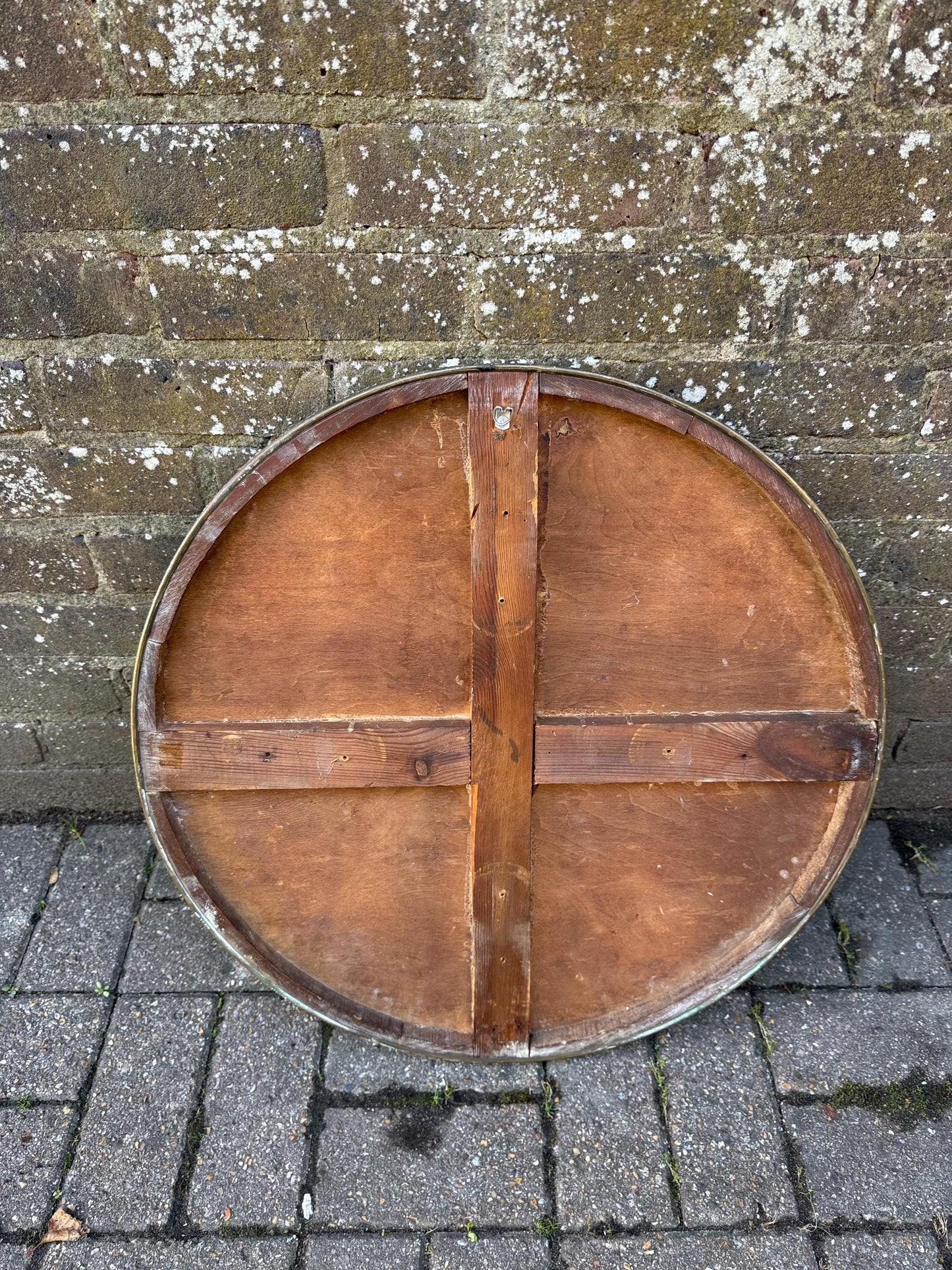 Early mid 1900s Brass Benares Tray Wall Hanging, Hand-Etched Indian Table Tray, Vintage Mid Century Boho Decor, Orientalist Decorative Art