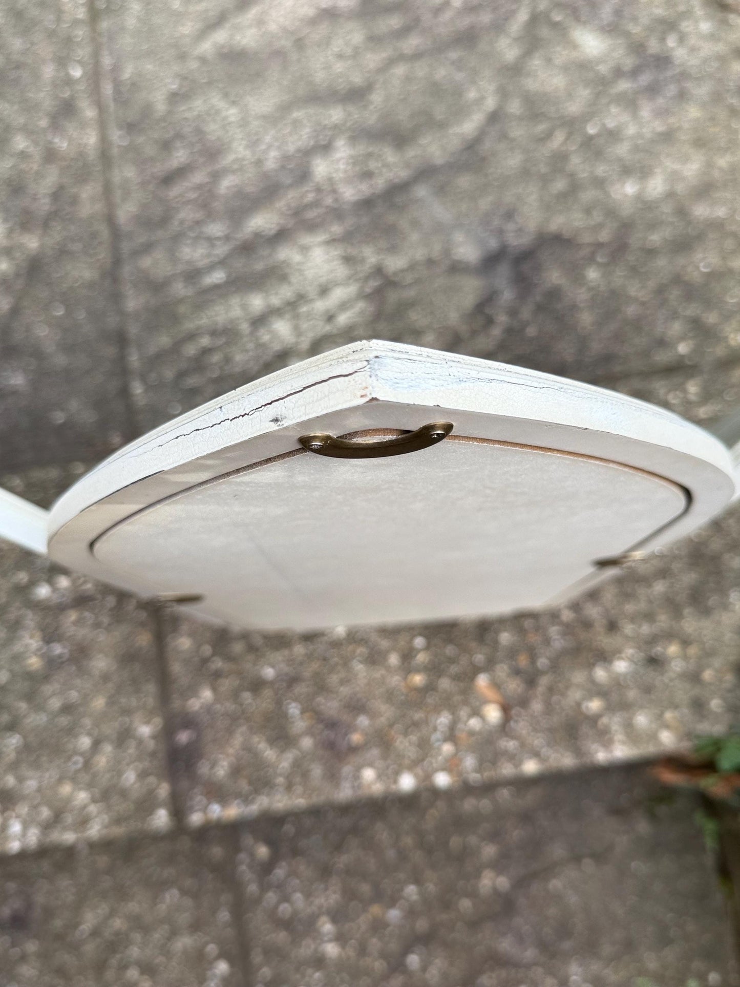 Vintage Gothic Revival Triple Arched Mirror – 1980s White Painted Folding Cathedral Arch Wall Mirror, Shabby Chic Architectural Decor