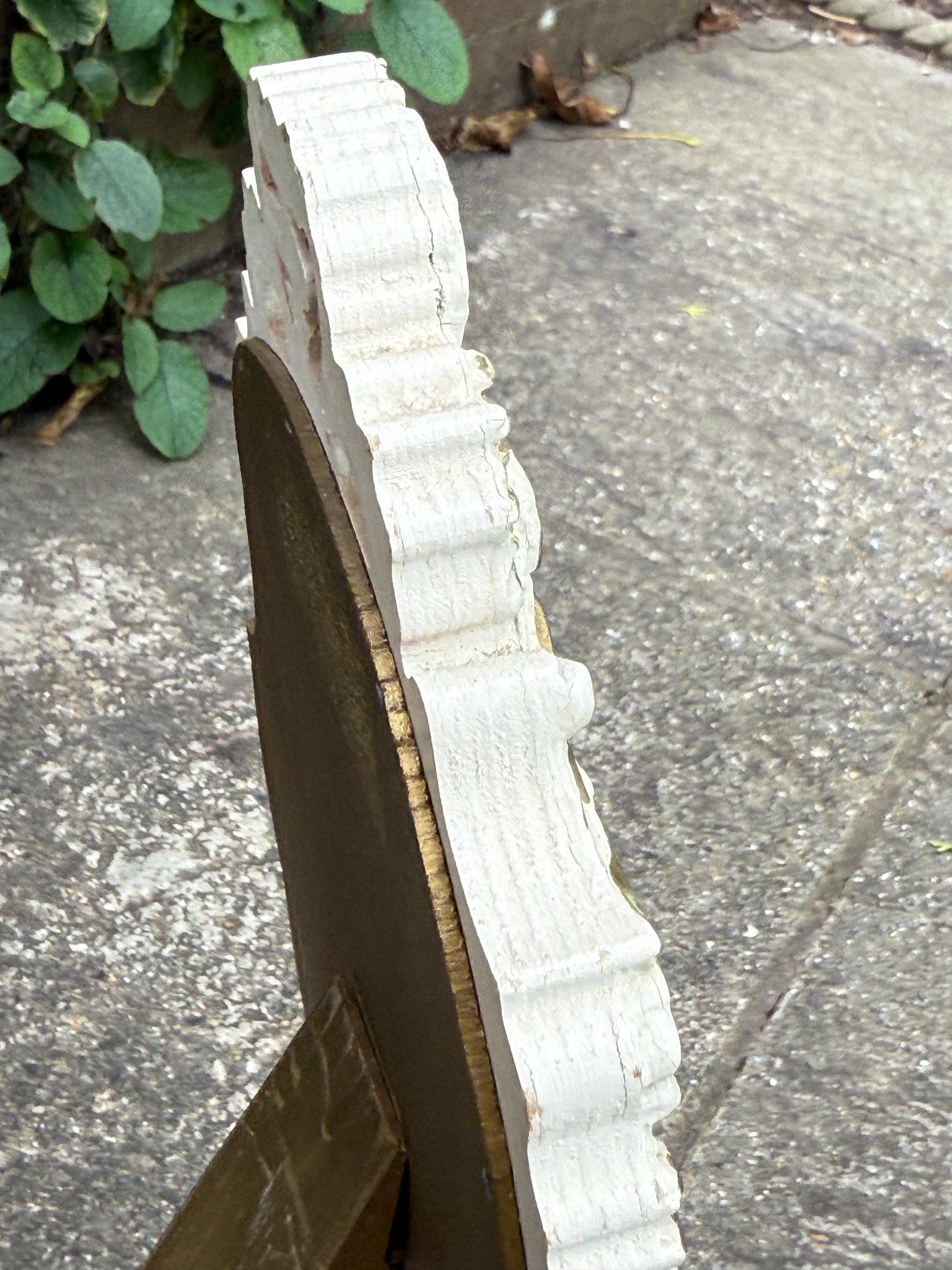 Vintage Ornate Rococo Style Dressing Table Mirror – 1960s Cream Painted Oval Vanity Mirror, ornate decorative Floral Detail, Baroque Decor