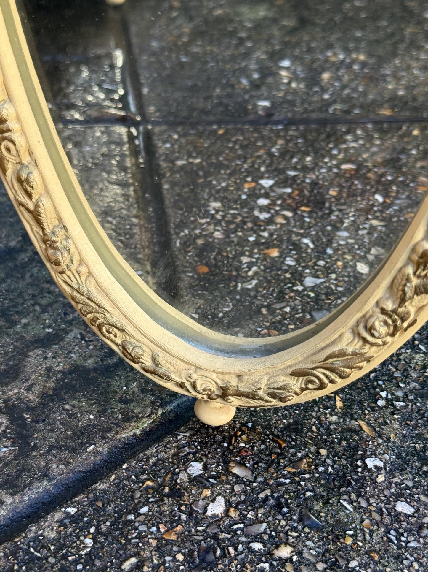 Vintage 1970s Rococo Triple Vanity Mirror, Ornate Dressing Table Mirror, French Style Swivel Oval Mirror Hollywood Regency Decor Retro decor