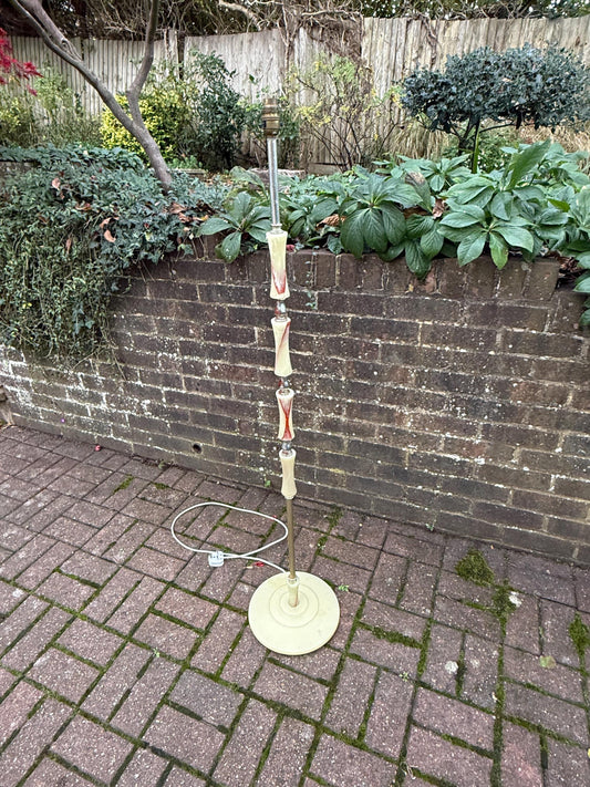Vintage 1960s/70s Faux Onyx Floor Lamp – Mid Century Modern Standard Lamp with Metallic Detail, Retro Lighting, Vintage Decor, working lamp