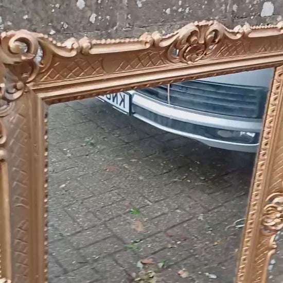 Huge 1970s Ornate Decorative Gold Gilt Wall Mirror