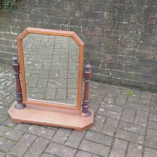 Vintage Pitch Pine Swing Dressing Table Mirror