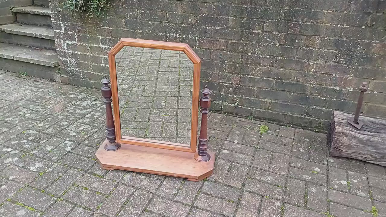 Vintage Pitch Pine Swing Dressing Table Mirror