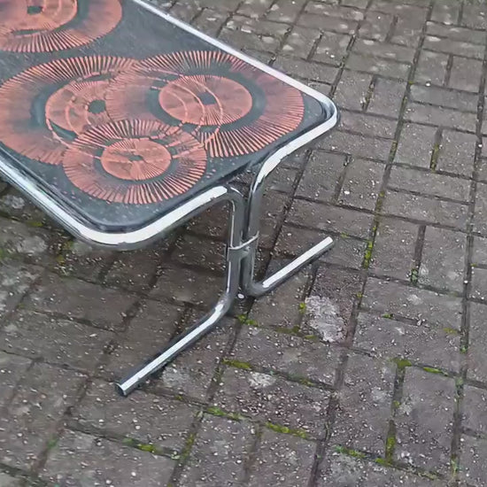 Wow! Zany Superb Vintage Retro 70's Chrome Coffee Table.
