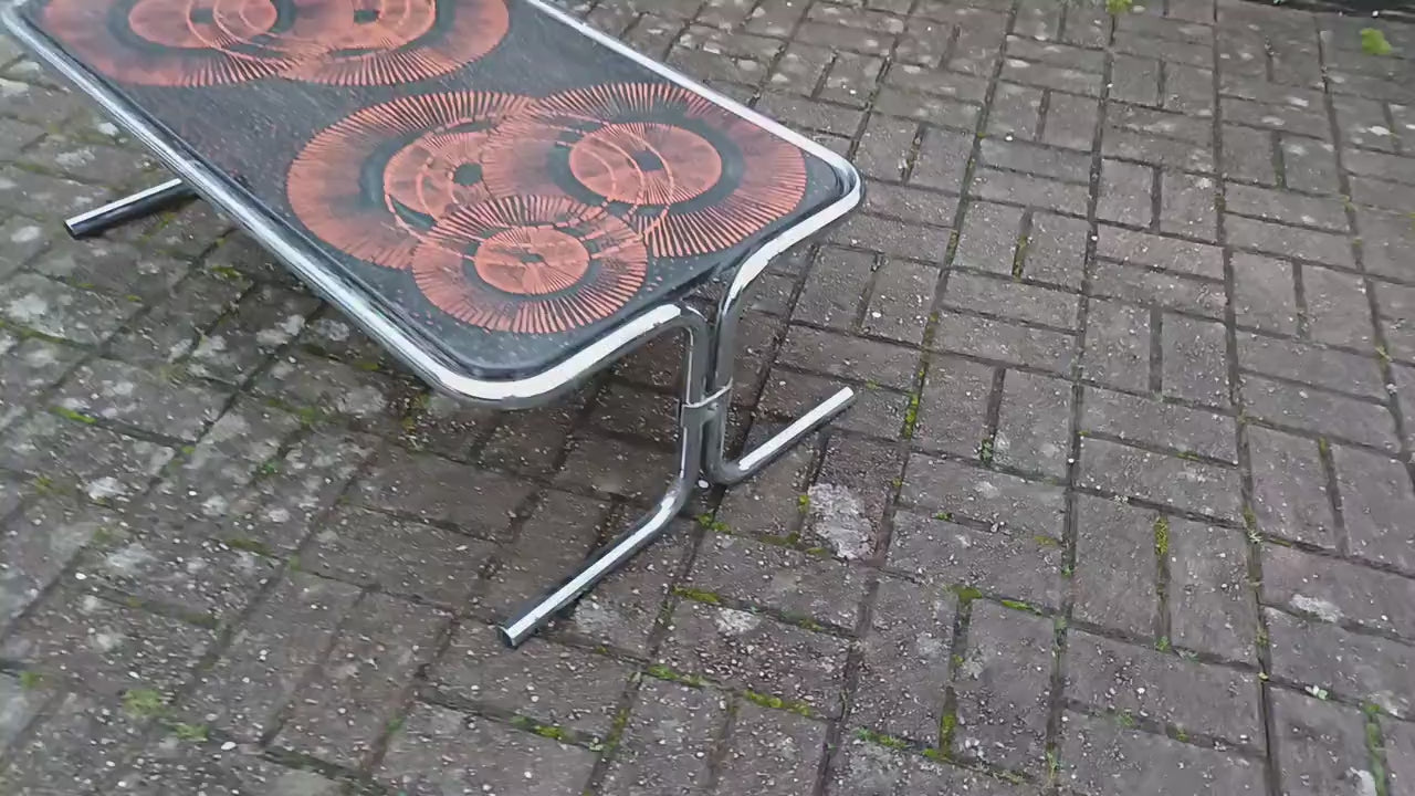 Wow! Zany Superb Vintage Retro 70's Chrome Coffee Table.