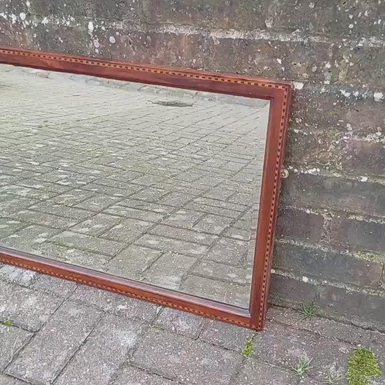 Top Quality Vintage Edwardian Inlaid Mahogany Frame Thick Bevelled Glass