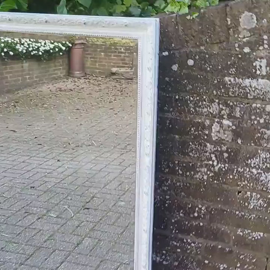 Huge Vintage Painted Shabby Chic Wall or Over Mantel Mirror Bespoke Upcycled. 132 x 102 cm