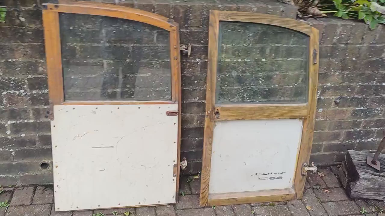 Pair of Classic Iconic Vintage Morris Minor Elm Back Doors Automobilia Statement Decoration.